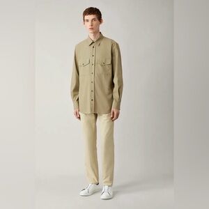 JOSEPH Men’s Relax Cotton Twill Utility Shirt Khaki Italy NWT Size 40 $695